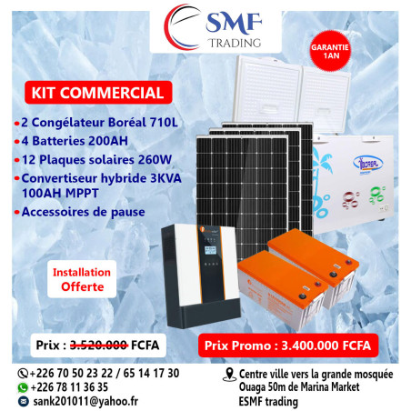 Le Kit complet est un système solaire autonome, constitué de panneaux